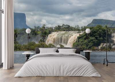 Hacha falls in the lagoon of Canaima - Venezuela, Latin America Wall mural