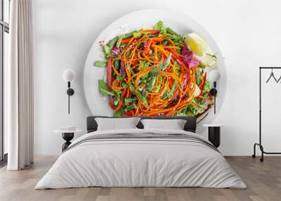 vegetarian salad on white background Wall mural