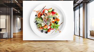 vegetarian salad on white background Wall mural