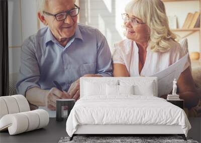 Beautiful old couple Wall mural