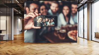 Friends makes selfie Wall mural