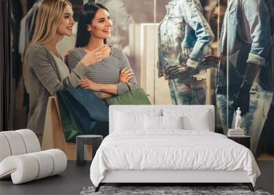 Girls going shopping Wall mural