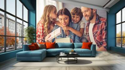 Happy family together Wall mural