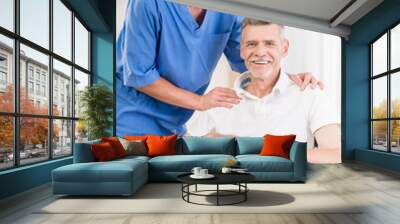 Old man at hospital Wall mural