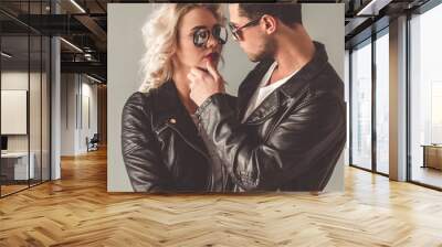 Stylish young couple Wall mural