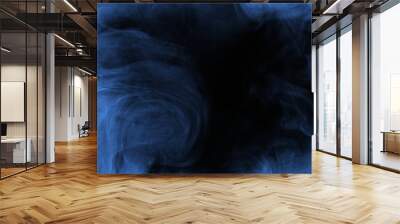 Blue smoke on black background Wall mural