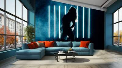 Silhouette of a dancing girl Wall mural