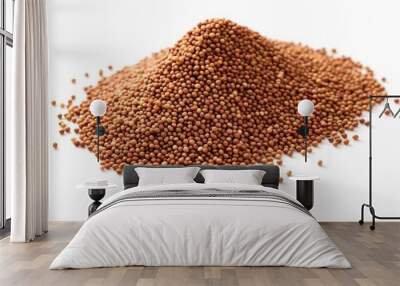 Close-up realistic photo featuring a small pile of sorghum grains on a white background Generative AI Wall mural