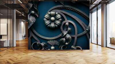 Beautiful metal gate with wrought iron elements Wall mural