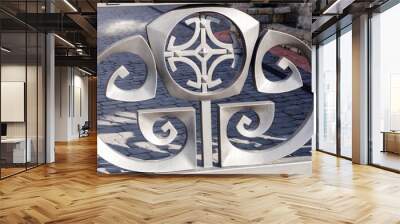 Decorative elements of modern metal forged gates Wall mural