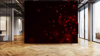 Fire sparks background. Burning red sparks. Fire flying sparks. Blurred bright light. 3D rendering Wall mural