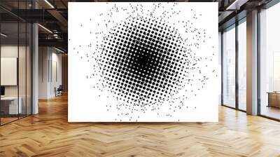 Halftone. Black circle. Futuristic technology style. Background vector. Plexus effect. Vector illustration. Wall mural