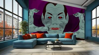 Halloween Dracula party illustration set vector illustration Wall mural