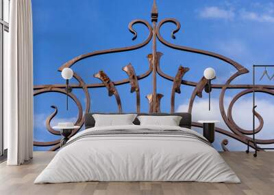 Ornate modern wrought iron fence elements Wall mural