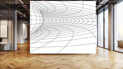 Tunnel or wormhole. 3D tunnel. Grid texture. Abstract tunnel. 3D illustration tunnel Wall mural