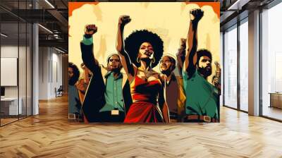 Black history month black people power. AI generative Wall mural