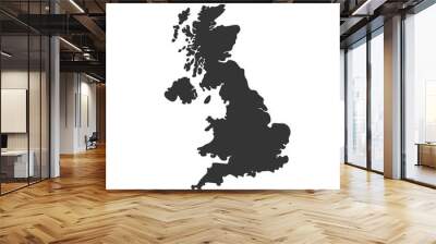 flat design great britain map silhouette icon Wall mural