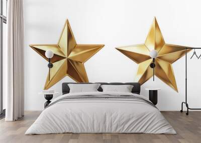 four gold stars are arranged in a row set of png elements. Wall mural