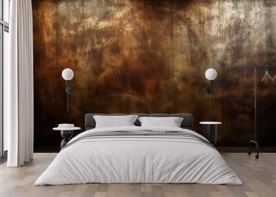 Metallic bronze wall texture. AI generative. Wall mural