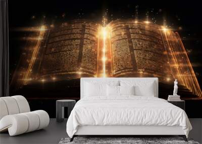 Shining Holy Bible. AI generative. Wall mural