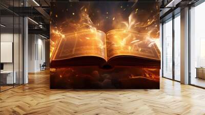 Shining Holy Bible. AI generative. Wall mural