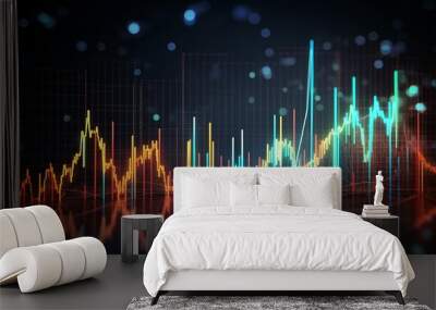 Stock market trading investment candlestick. AI generative. Wall mural