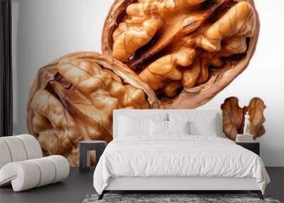 Walnut. PNG element isolated on transparent background. Wall mural