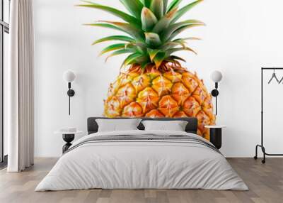 Whole ripe fresh pineapple. PNG element isolated on transparent background. Wall mural