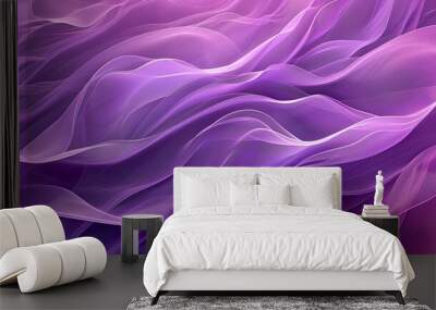 Abstract background of waves of purple textures in modern and attractive design. Purple waves in a minimalist way with beauty and complexity of the illustration. Wall mural