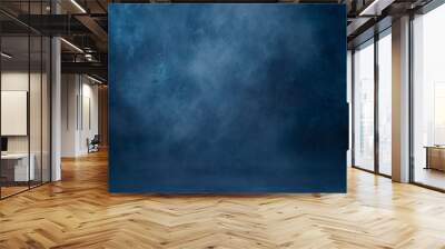 Dark blue abstract background in cyclorama style in misty atmosphere. Opulent setting of extra depth in misty dark blue color. Wall mural