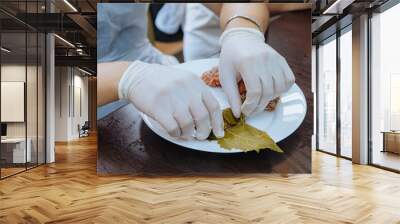 chef preparing dough Wall mural