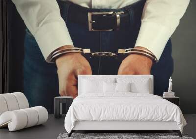 man hand handcuffs Wall mural