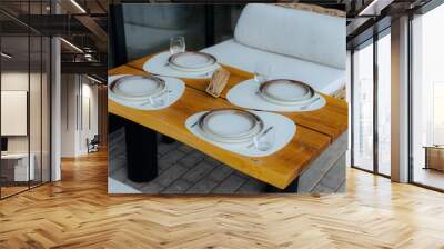 table setting in restaurant Wall mural