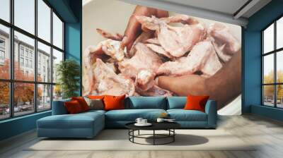 two man hand meat Wall mural