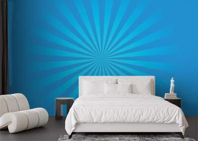 Blue bright and rich background in pop art style ilustration Wall mural