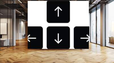 Keyboard button arrow icon on white background. Vector illustration Wall mural