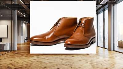 men's classic brown leather shoes isolated on white background Wall mural