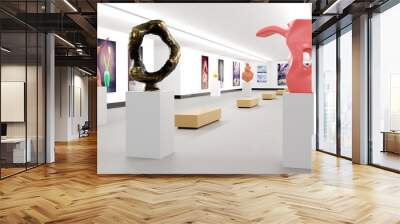 3d illustration with an art gallery Wall mural