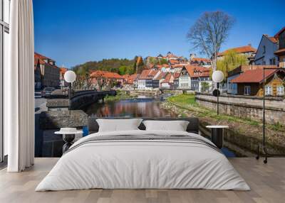 Haßlach river in front of fortress Rosenberg Wall mural