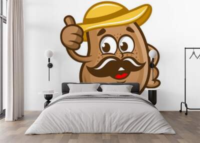 Modern mascot potato chips logo. Vector illustration. Wall mural