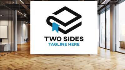 Two sides book logo Wall mural