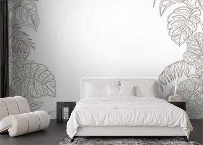 Rectangle frame with tropical  plants. Wall mural