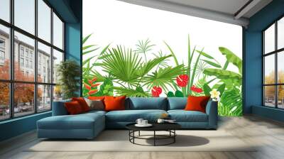 tropical plants seamless border Wall mural