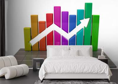 Colorful business graph Wall mural