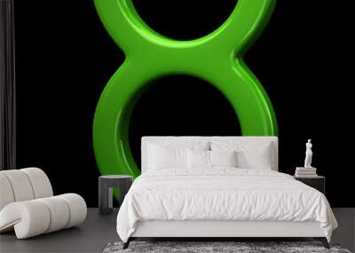 Green taurus zodiac sign on black background Wall mural