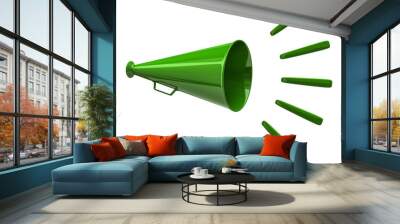 illustration of green megaphone icon Wall mural