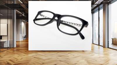 Close-up view on eyeglasses on white background Wall mural