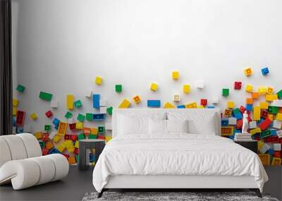 Lego background, lego wall with texture,  multi-color wall, modern lego backdrop  Wall mural