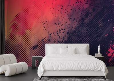 Moder sport backdrop, Dots halftone in two color pattern gradient grunge texture background Wall mural