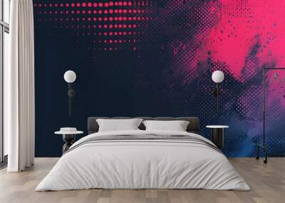 Moder sport backdrop, Dots halftone in two color pattern gradient grunge texture background Wall mural